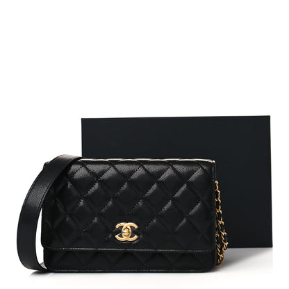 Chanel Caviar Quilted Twist Your Buttons Wallet On Chain WOC Black 10 of 10