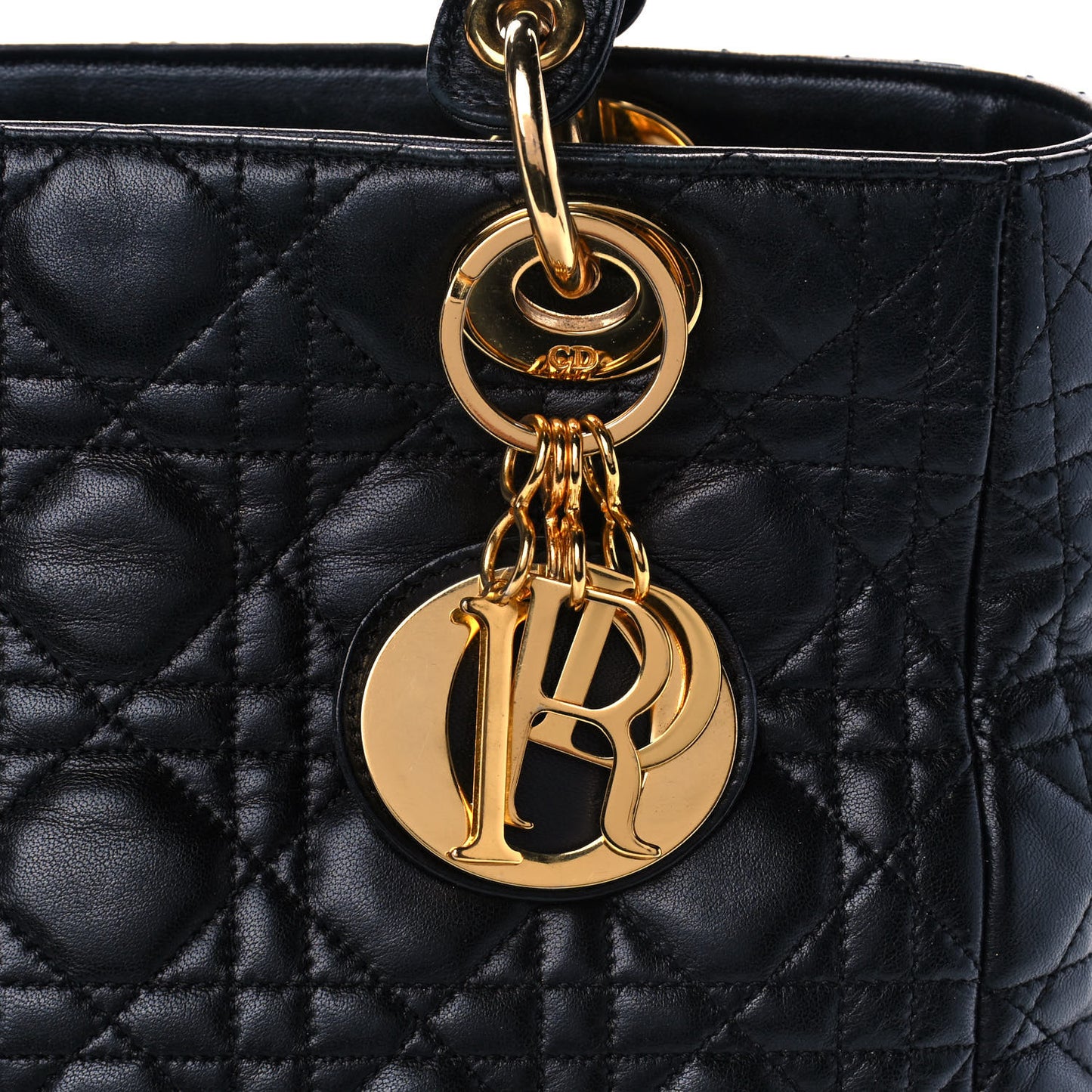 Lambskin Cannage Medium Lady Dior Black