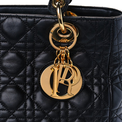 Christian Dior Lambskin Cannage Medium Lady Dior Black 8 of 12