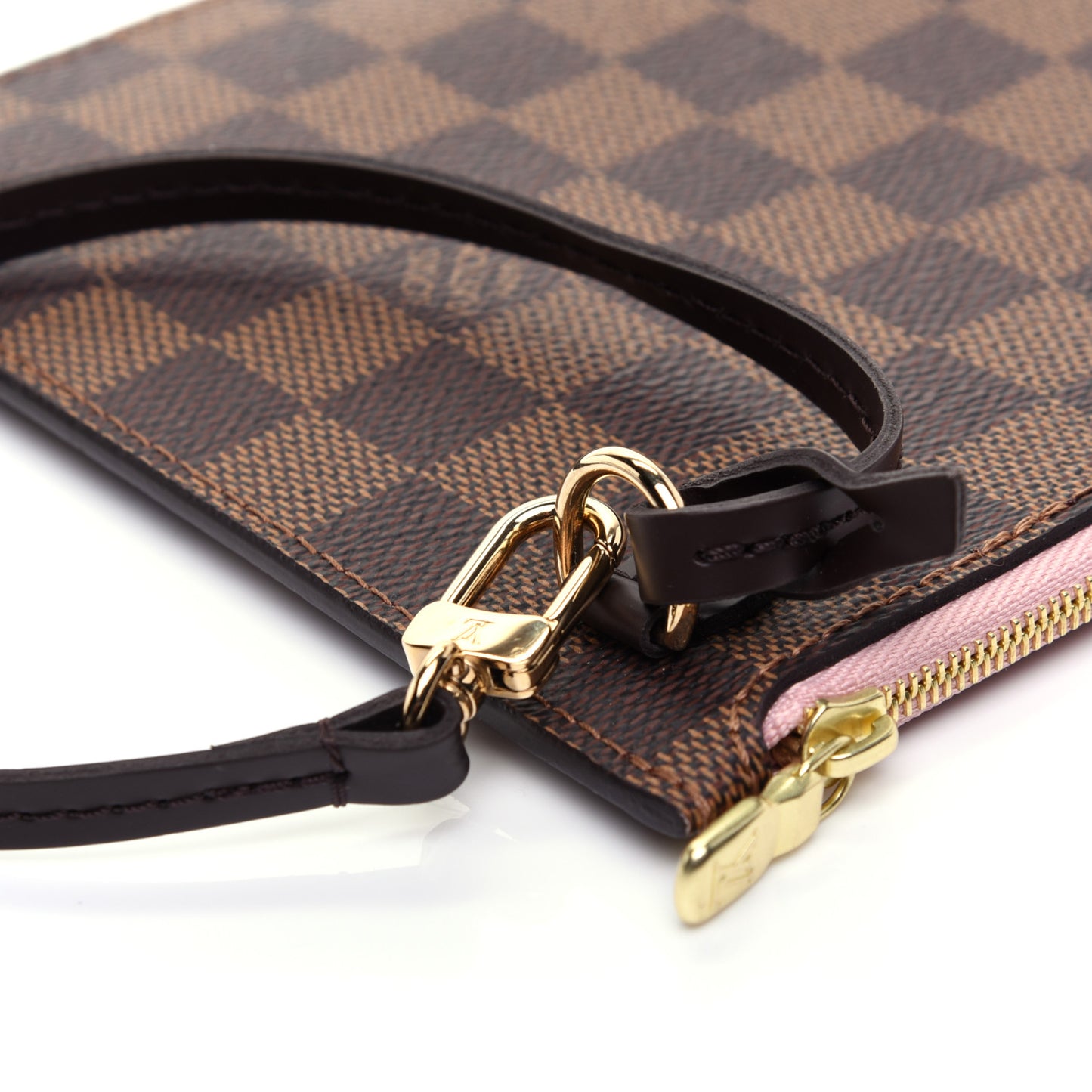 Damier Ebene Neverfull MM GM Pochette Rose Ballerine