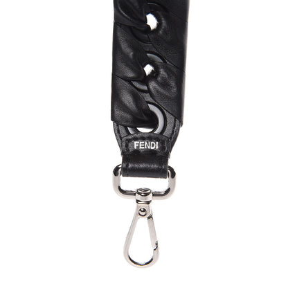 Fendi Vitello Liberty Shiny Nappa Lace Up Bow Mini Strap You Black 3 of 4
