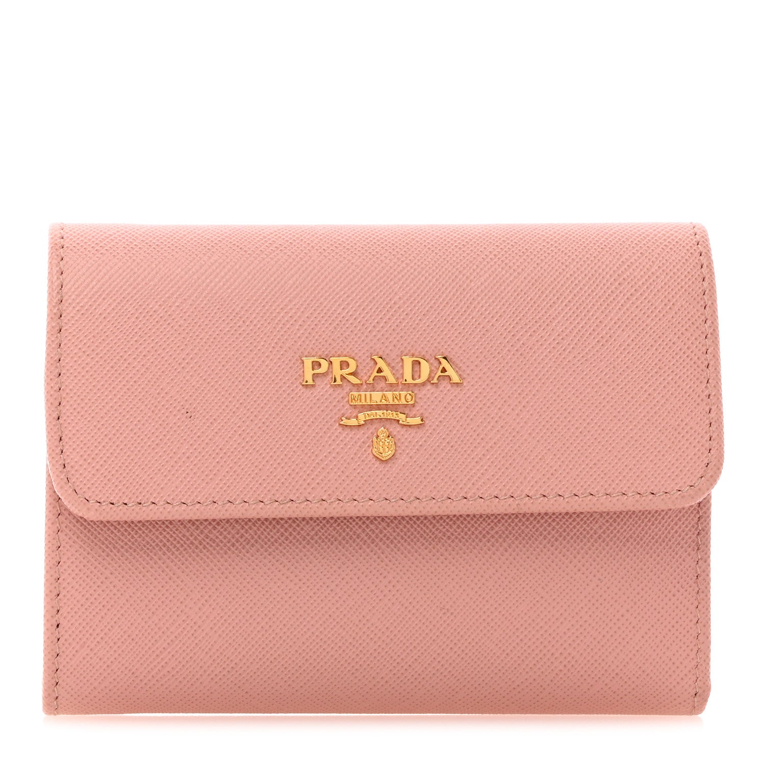 Prada Saffiano Metal Tri-Fold Wallet Orchidea 1 of 10