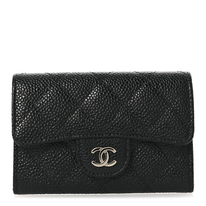 Chanel Caviar Quilted Flap Card Holder Wallet Black 1 of 9