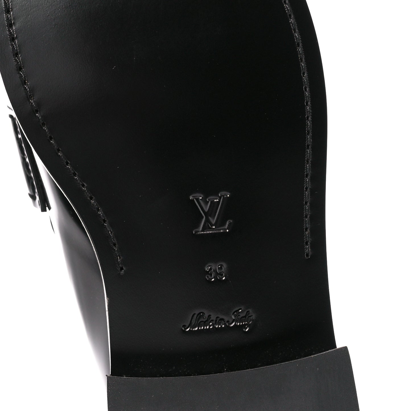 Glazed Calfskin Connelly Flat Loafer 39 Black