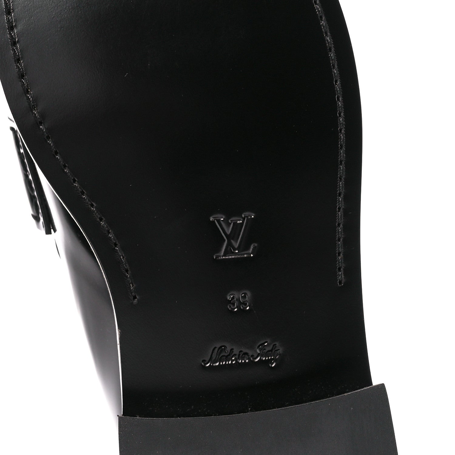Louis Vuitton Glazed Calfskin Connelly Flat Loafer 39 Black 6 of 9