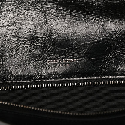 Saint Laurent Crinkled Calfskin Matelasse Monogram Large Niki Chain Satchel Black 6 of 14