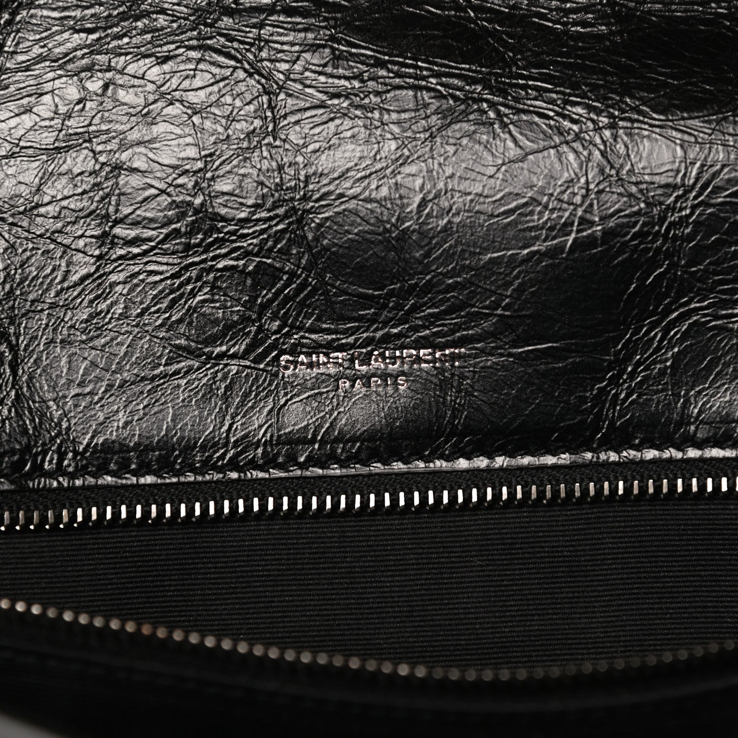 Saint Laurent Crinkled Calfskin Matelasse Monogram Large Niki Chain Satchel Black 6 of 14