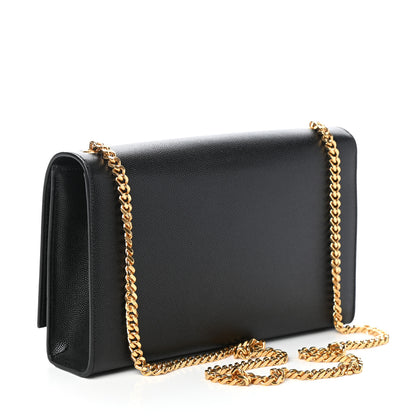 Saint Laurent Grain De Poudre Star Studded Monogram Wallet on Chain Black 3 of 9