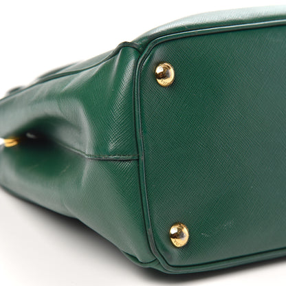 Prada Saffiano Small Galleria Double Zip Tote Biliardo 9 of 17