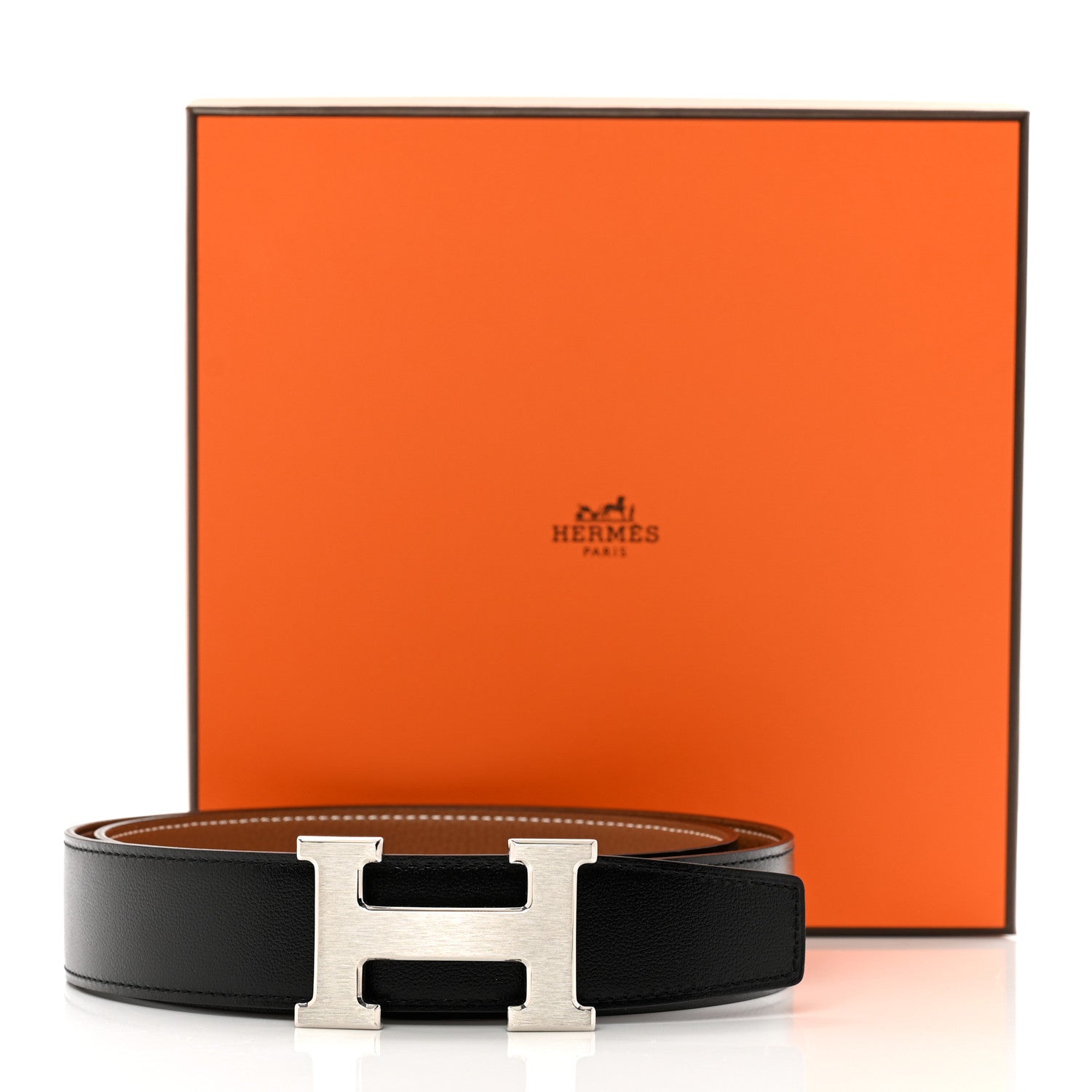 Hermes Box Togo 32mm H Belt 85 34 Black Gold 5 of 5
