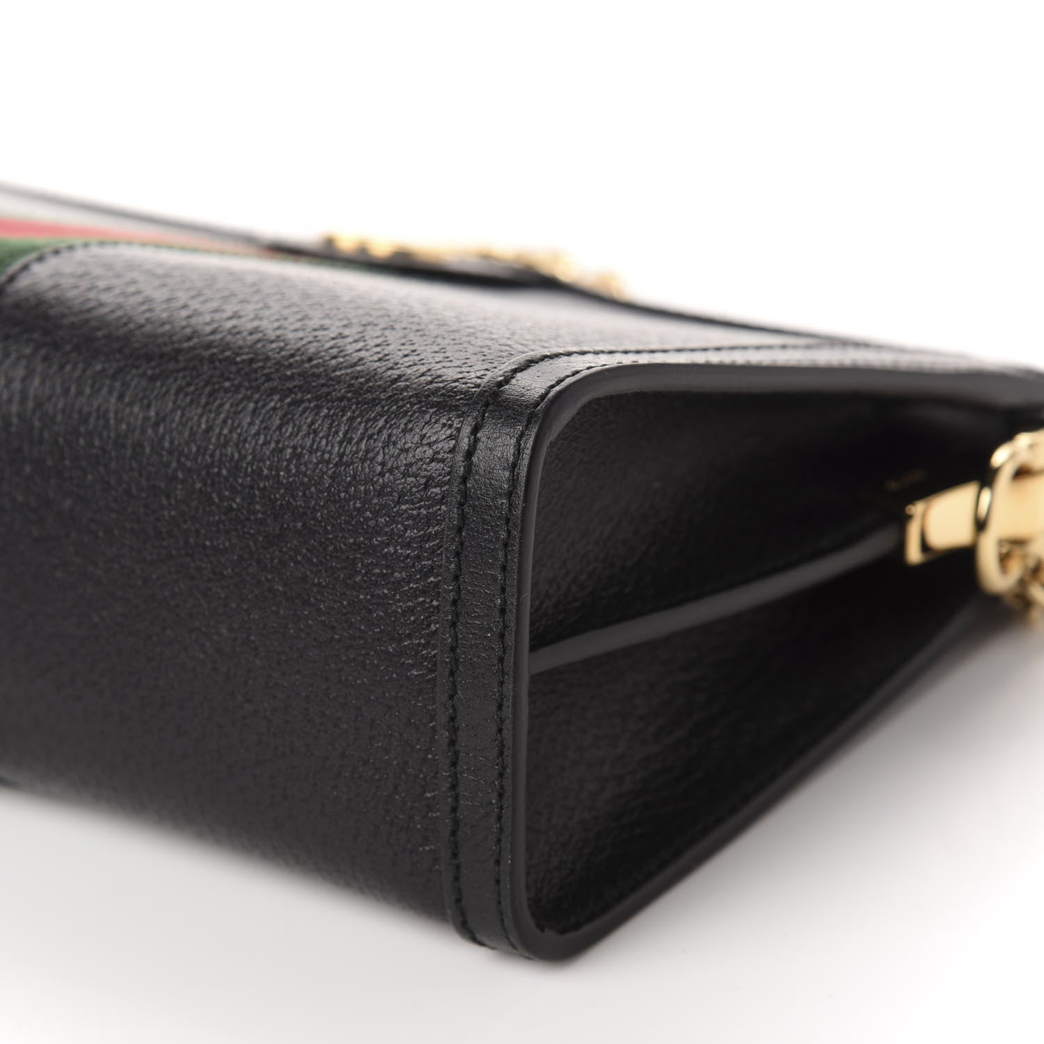 Gucci Calfskin GG Web Small Ophidia Chain Shoulder Bag Black 7 of 10