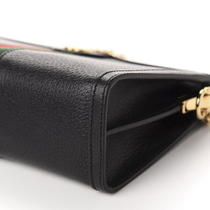 Gucci Calfskin GG Web Small Ophidia Chain Shoulder Bag Black 7 of 10