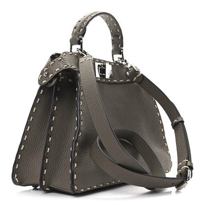 Fendi Vitello Granato Camoscio Selleria Macro Stitchings Small Peekaboo I SEE U Satchel Tartufo 3 of 9