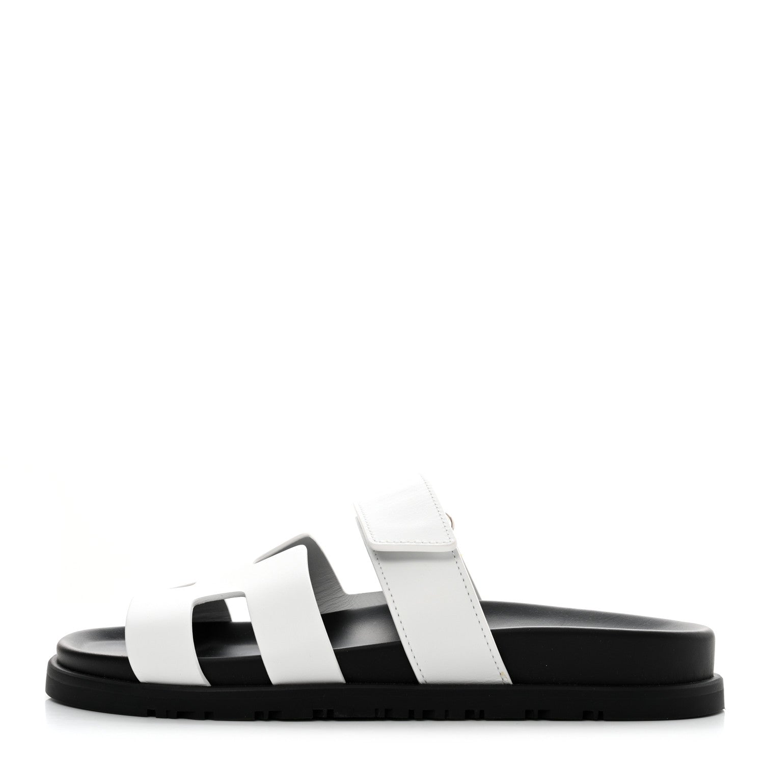 Hermes Calfskin Womens Chypre Sandals 37 White 1 of 8