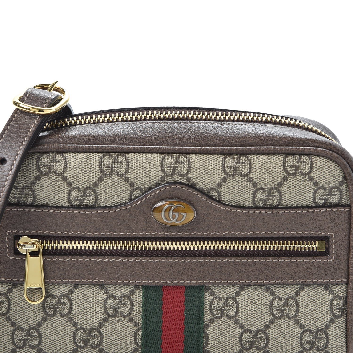 Gucci GG Supreme Monogram Web Mini Ophidia Shoulder Bag Brown 9 of 10