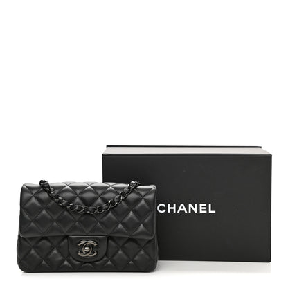 Chanel Lambskin Quilted Mini Rectangular Flap So Black 11 of 11