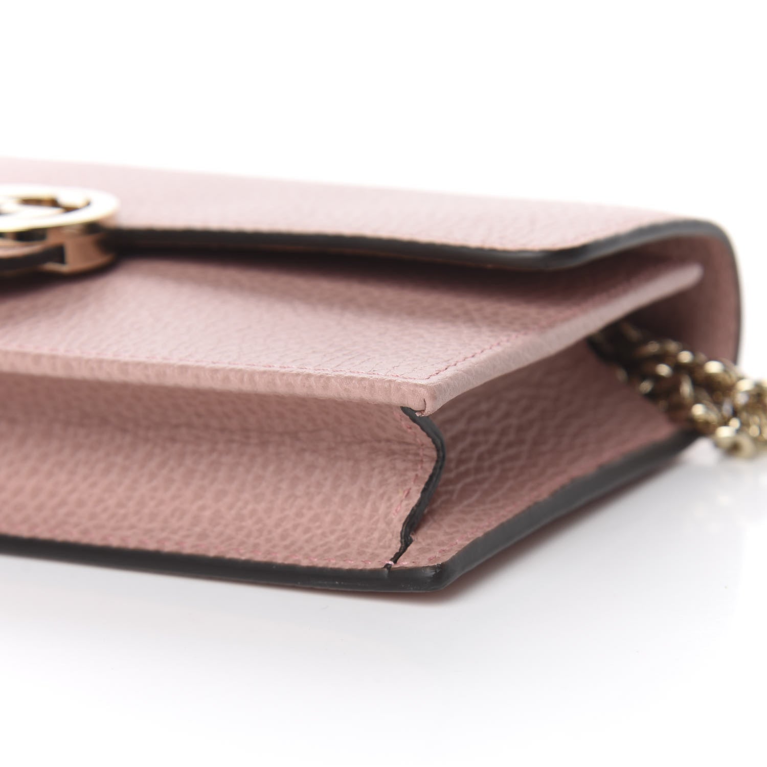Gucci Dollar Calfskin Interlocking G Chain Wallet Soft Pink 9 of 12
