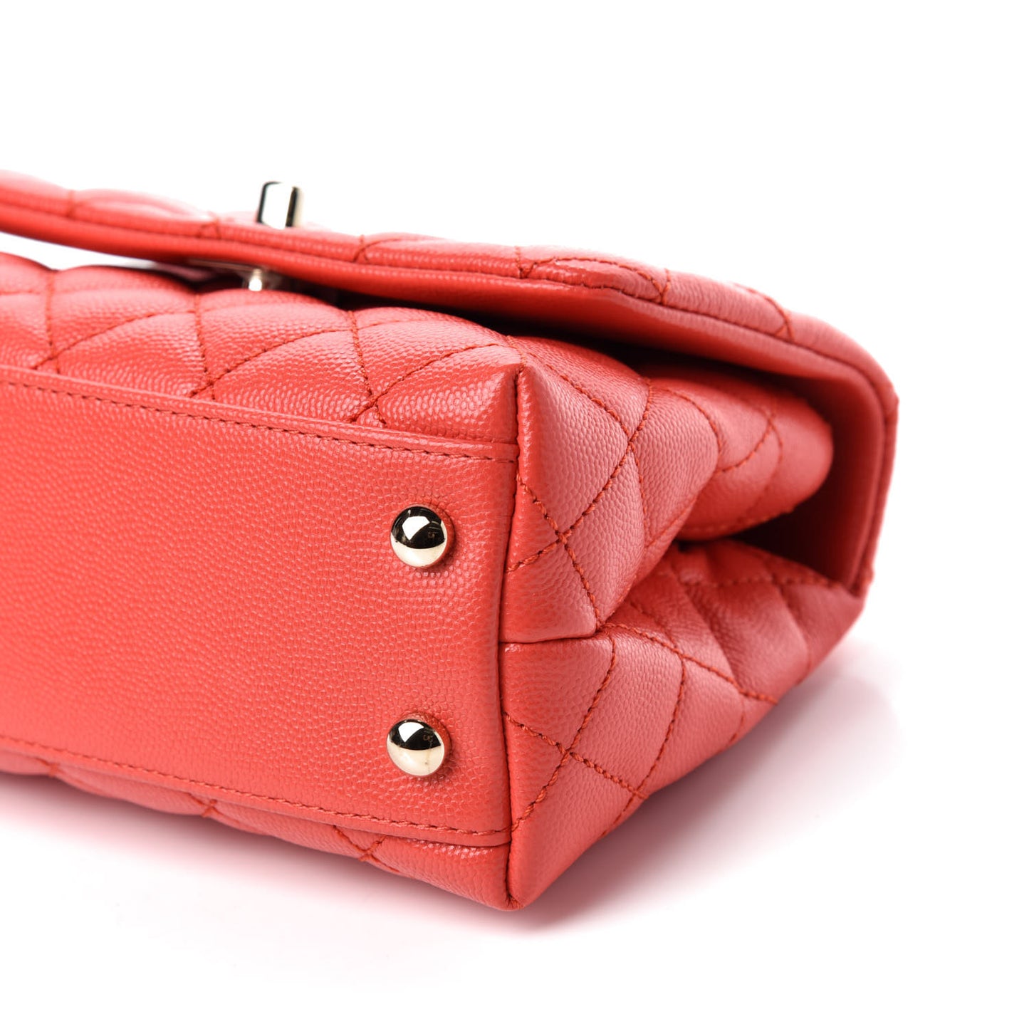 Caviar Quilted Extra Mini Coco Handle Flap Red