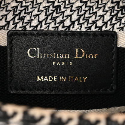 Christian Dior Canvas Houndstooth Embroidered Medium Lady D-Lite Black White 6 of 9
