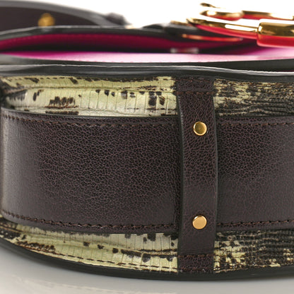 Chloe Calfskin Lizard Embossed Small Tess Bag Black Raisin 8 of 9