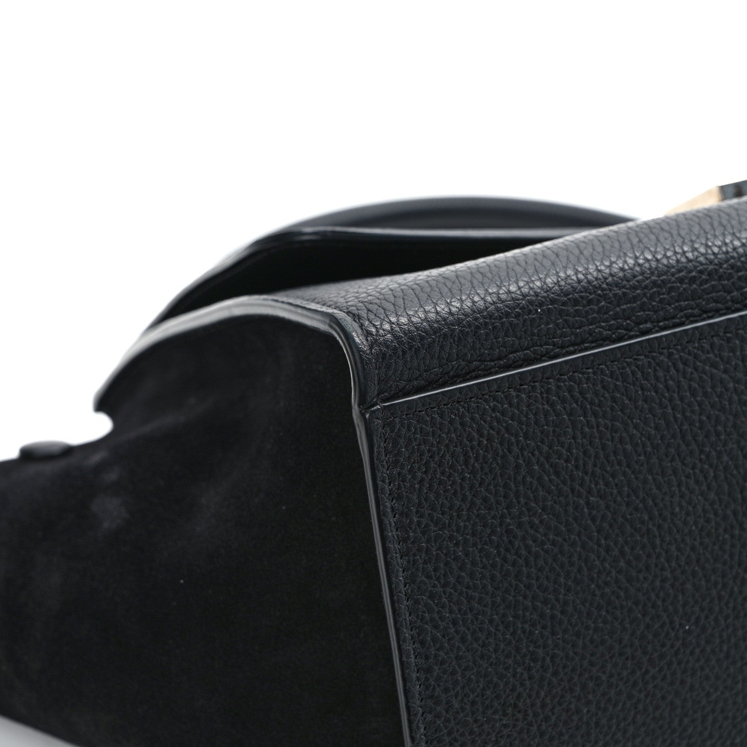 Celine Drummed Calfskin Suede Small Trapeze Black 10 of 15