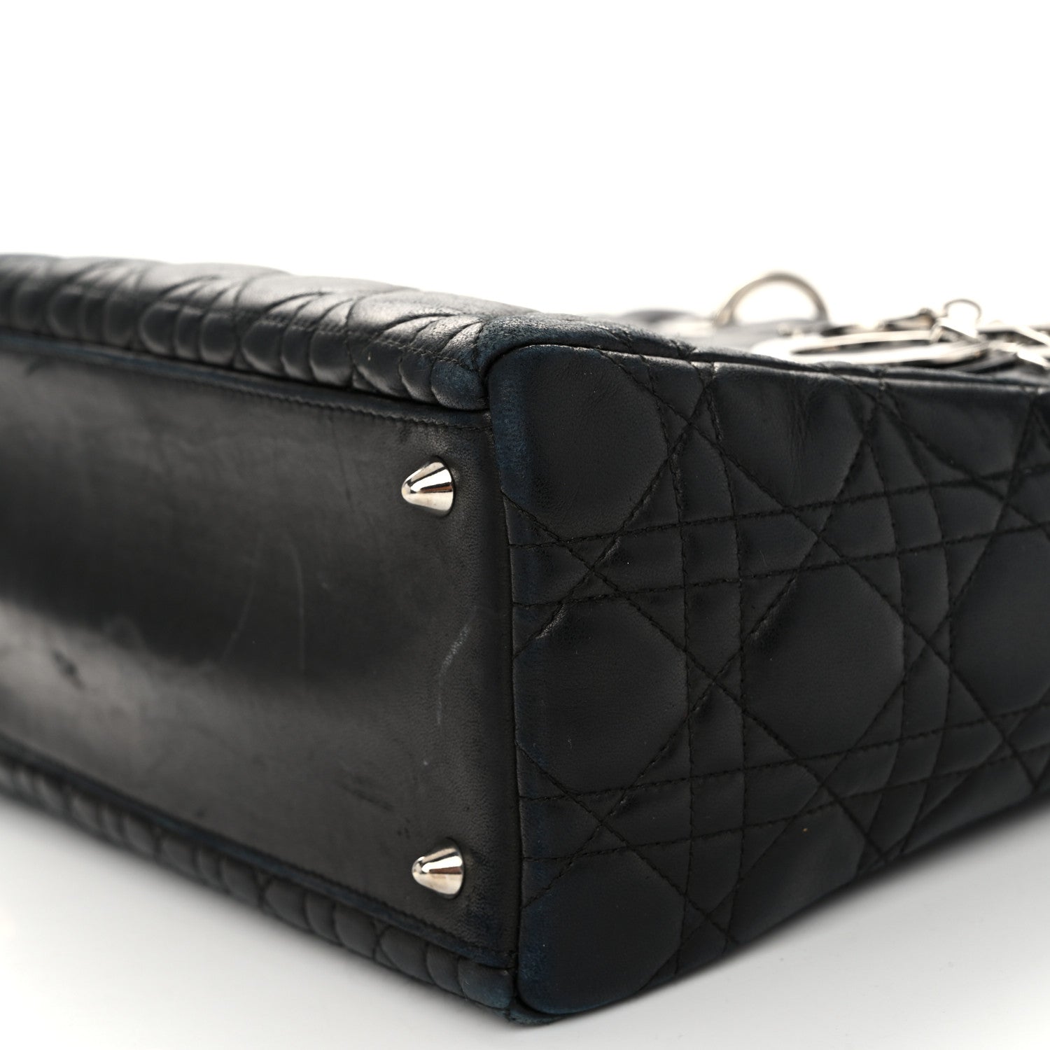 Christian Dior Lambskin Cannage Medium Lady Dior Black 10 of 16