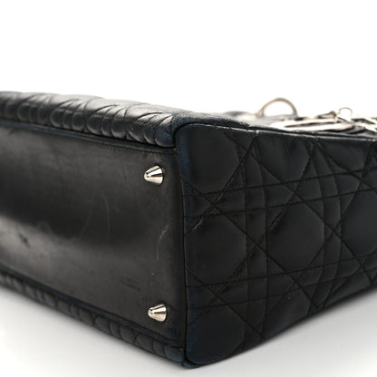 Christian Dior Lambskin Cannage Medium Lady Dior Black 10 of 16