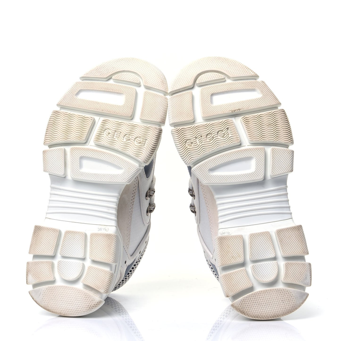 X SEGA Mesh Calfskin Suede Womens Flashtrek Sneakers 36.5 Great White