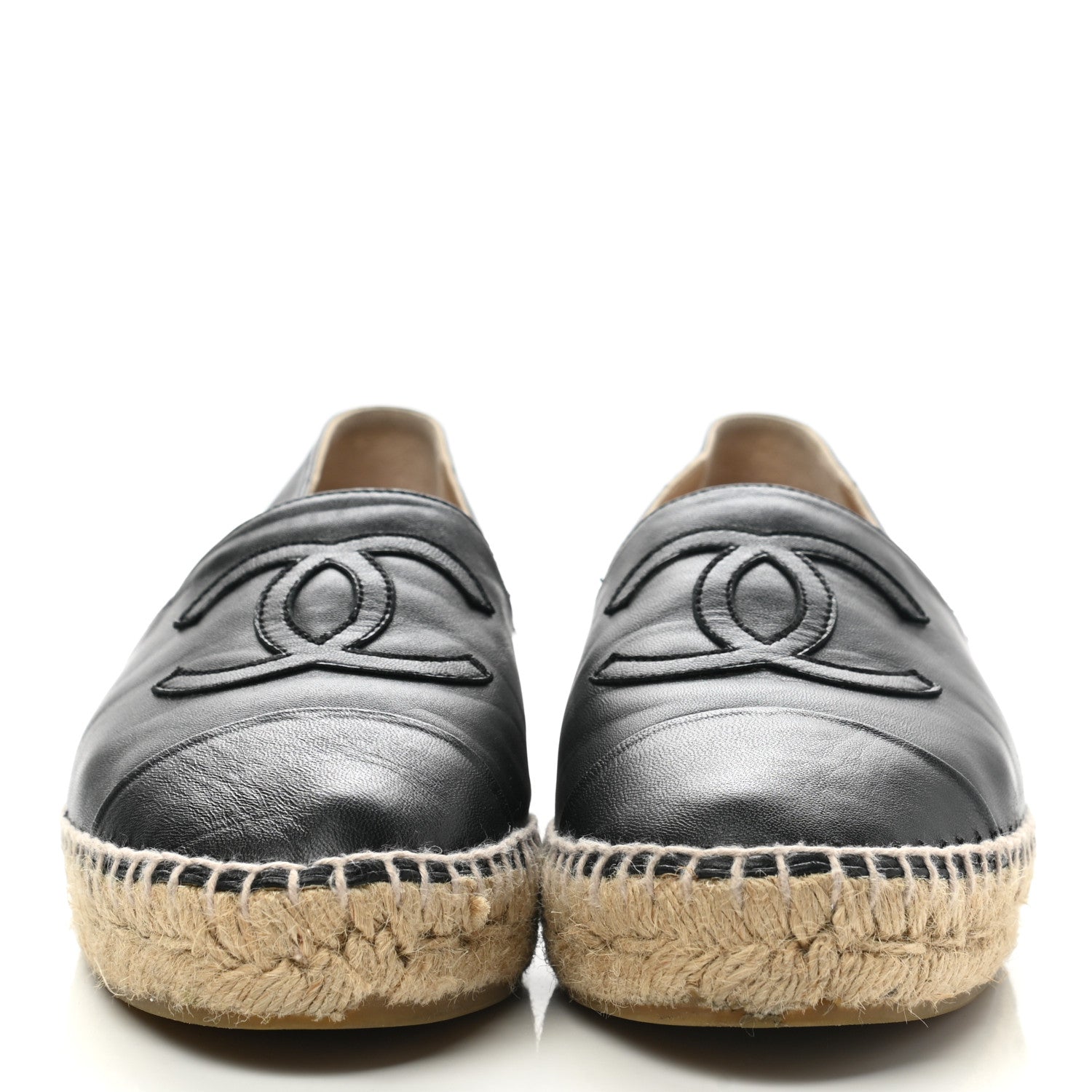 Chanel Lambskin CC Espadrilles 39 Black 2 of 11