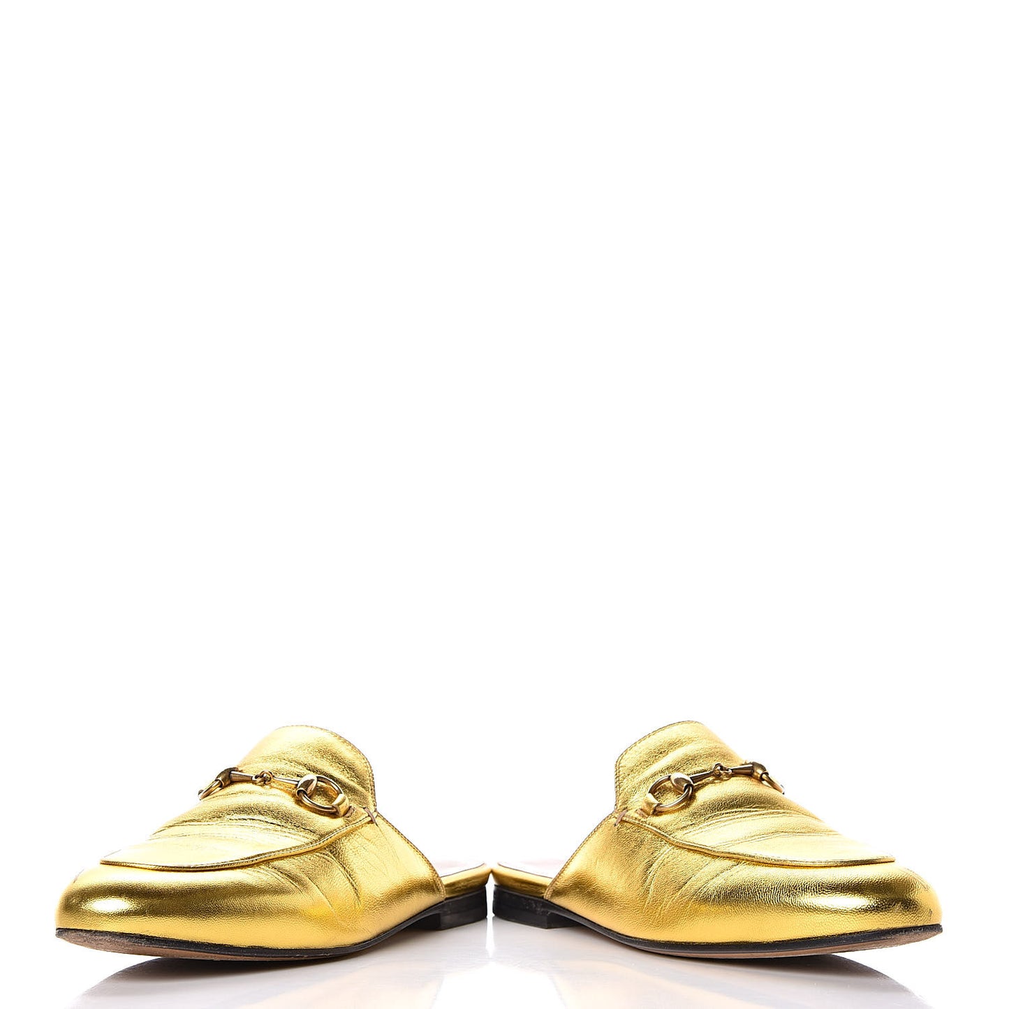 Metallic Nappa Womens Princetown Slippers 37 Gold