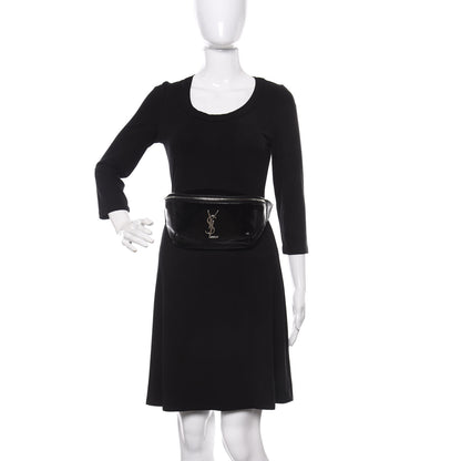 Saint Laurent Lizard Embossed Calfskin Belt Bag Black 2 of 10