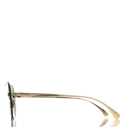 Chanel Titanium CC Pilot Aviator Sunglasses 4272-T Black Gold 3 of 6