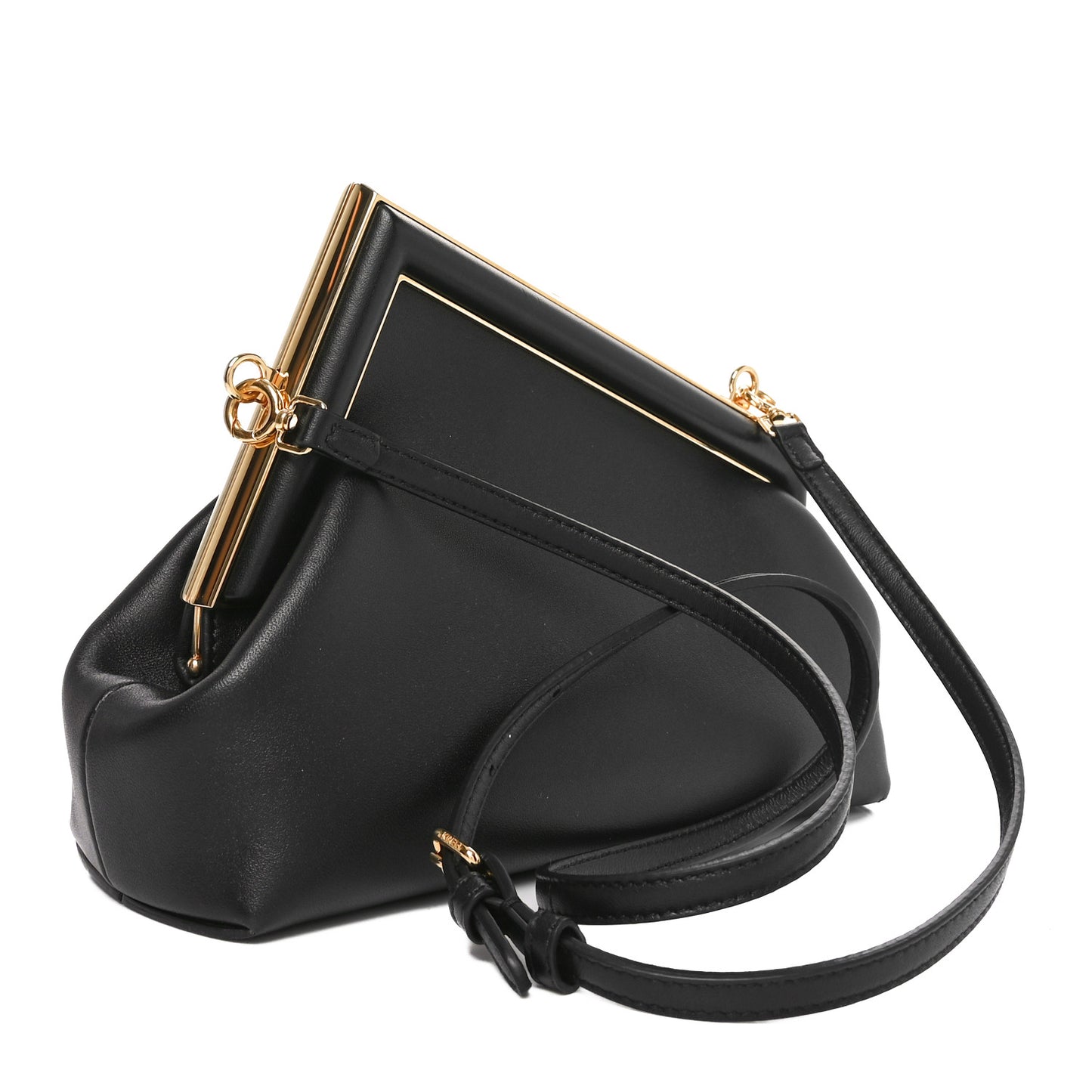 Shiny Nappa Small Fendi First Black