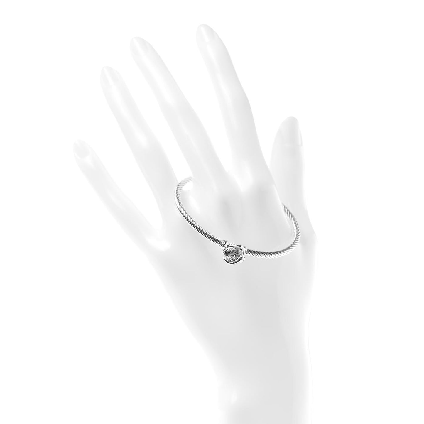 Sterling Silver Diamond 3mm Infinity Bracelet