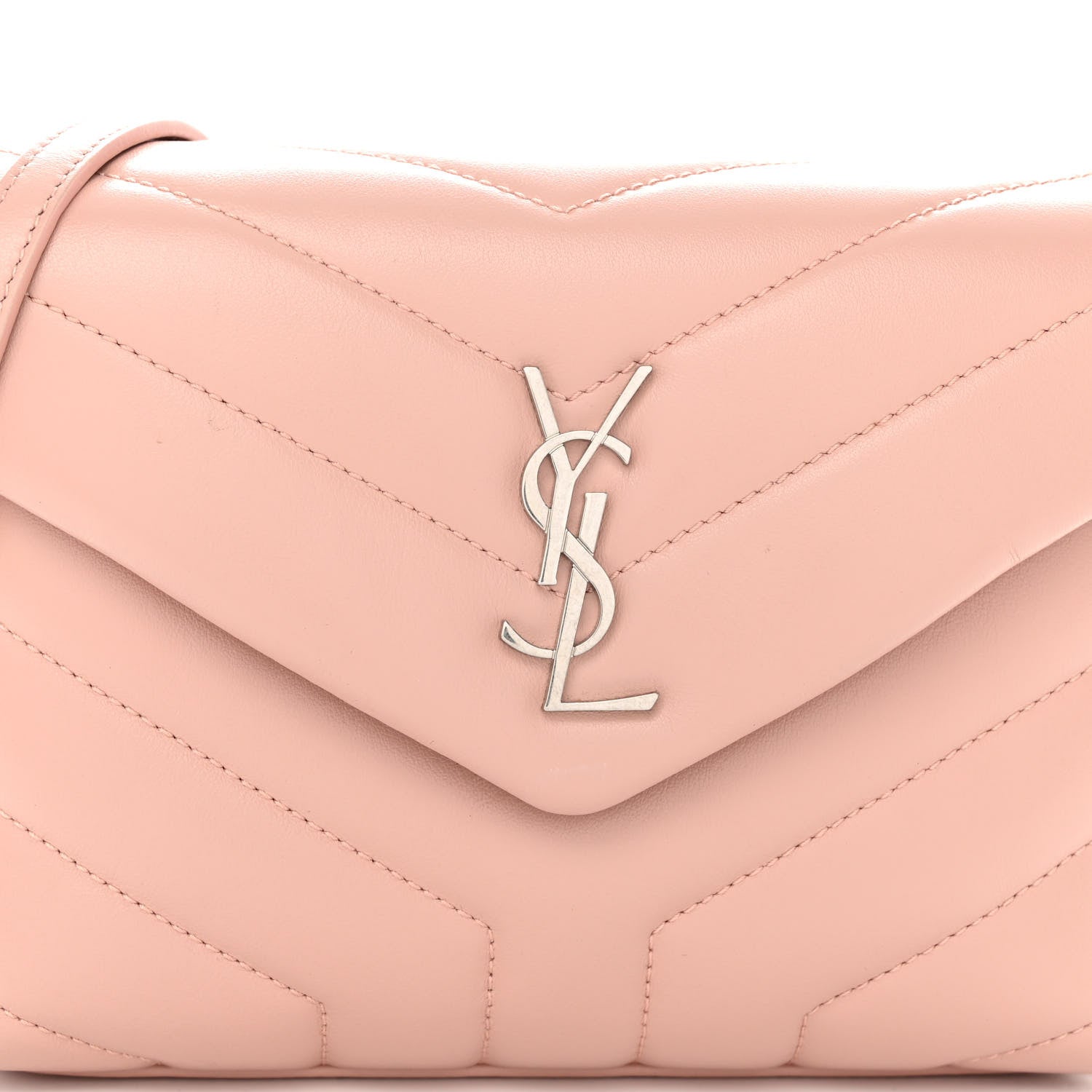 Saint Laurent Calfskin Y Quilted Monogram Toy Loulou Crossbody Bag Tender Pink 8 of 11