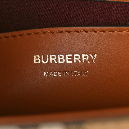 Burberry Coated Canvas Calfskin Vintage Check Medium Note Crossbody Bag Briar Brown 6 of 8