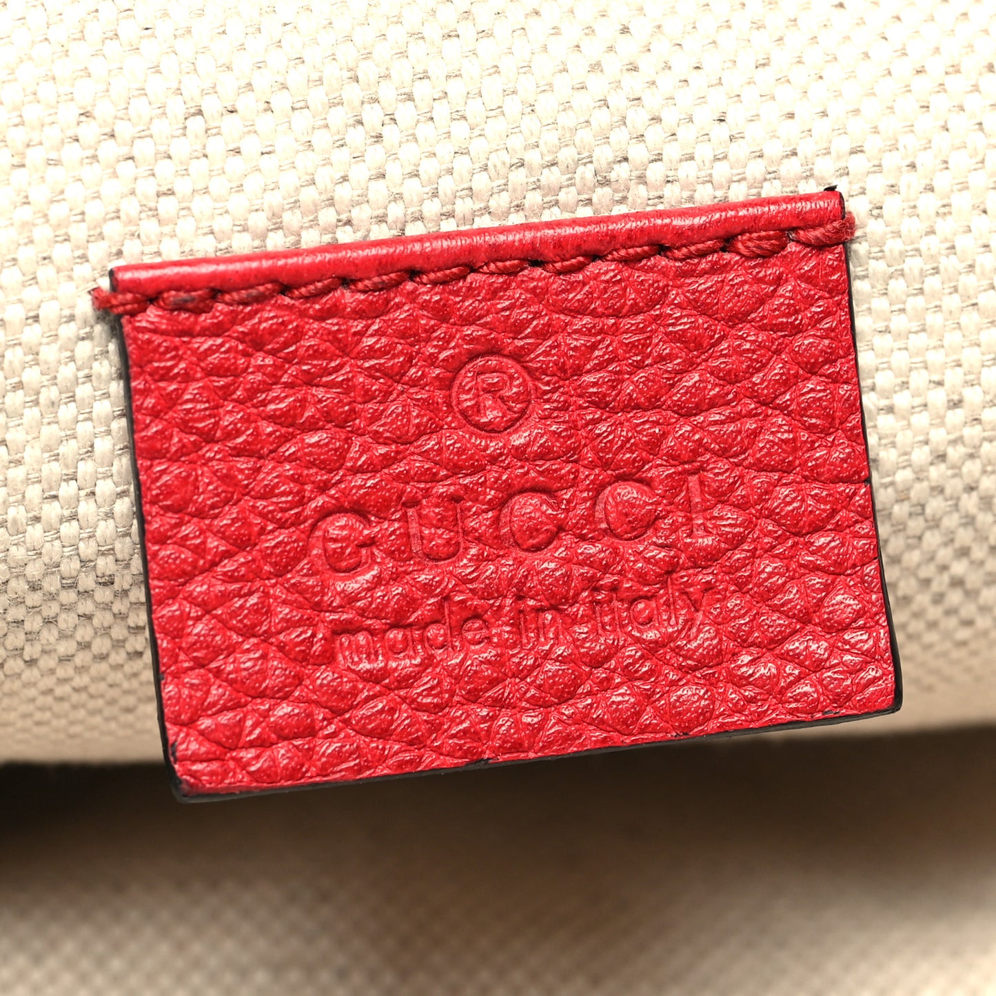Grained Calfskin Logo Belt Bag Hibiscus Red