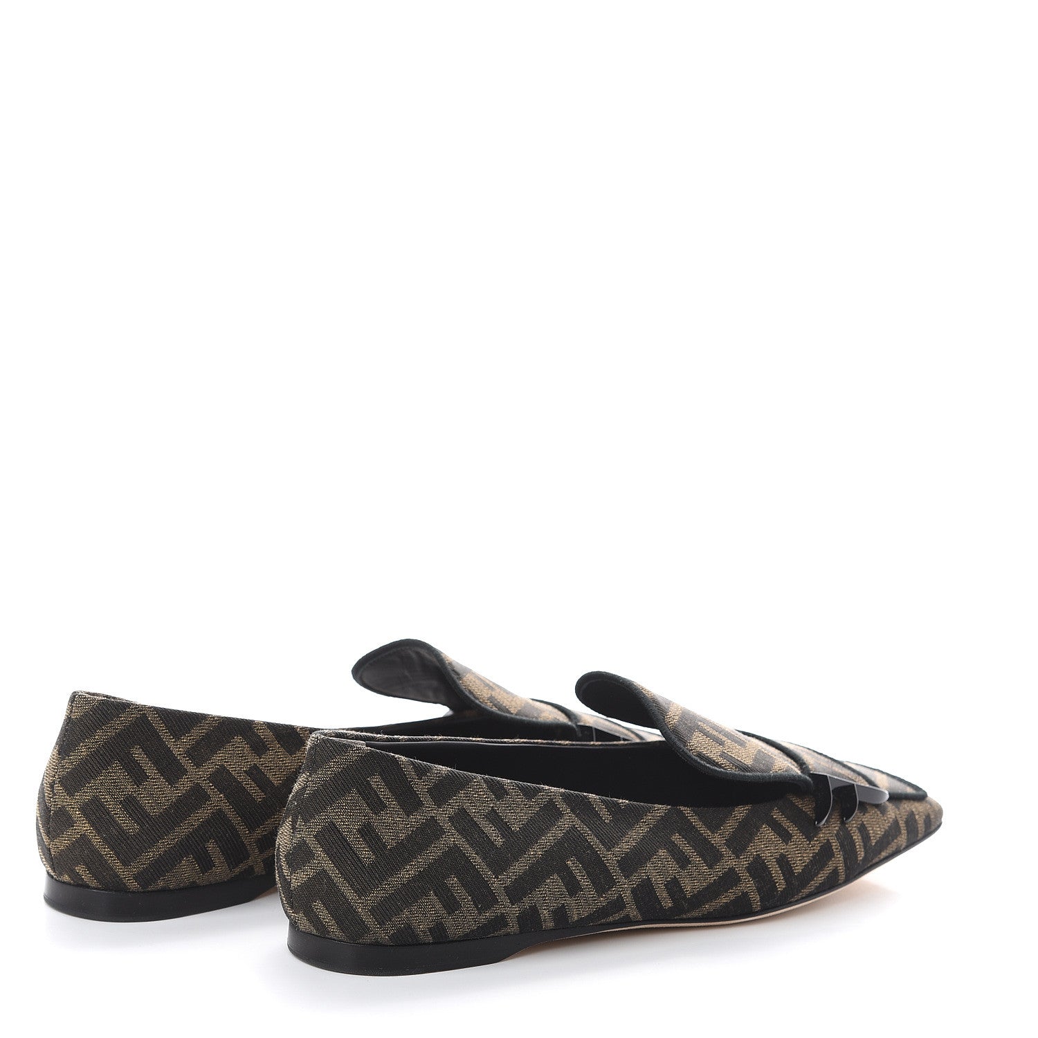 Fendi Jacquard FFreedom Square Toe Loafers 38.5 Tobacco 4 of 7