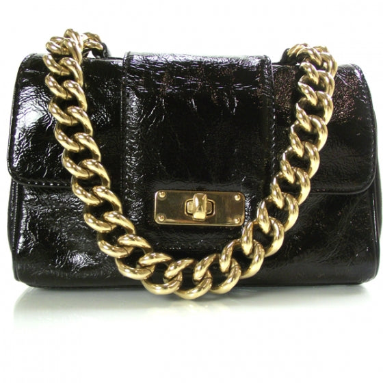 Marc Jacobs Textured Patent Chain Bag Black 1 of 8