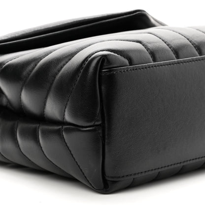 Saint Laurent Calfskin Y Quilted Monogram Small Loulou Chain Satchel Black 7 of 8