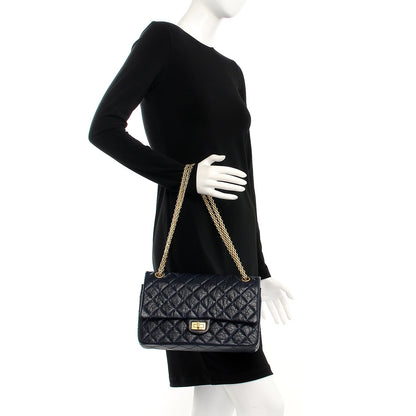Chanel Aged Calfskin Quilted 2.55 Reissue 226 Flap Navy Blue 2 of 7