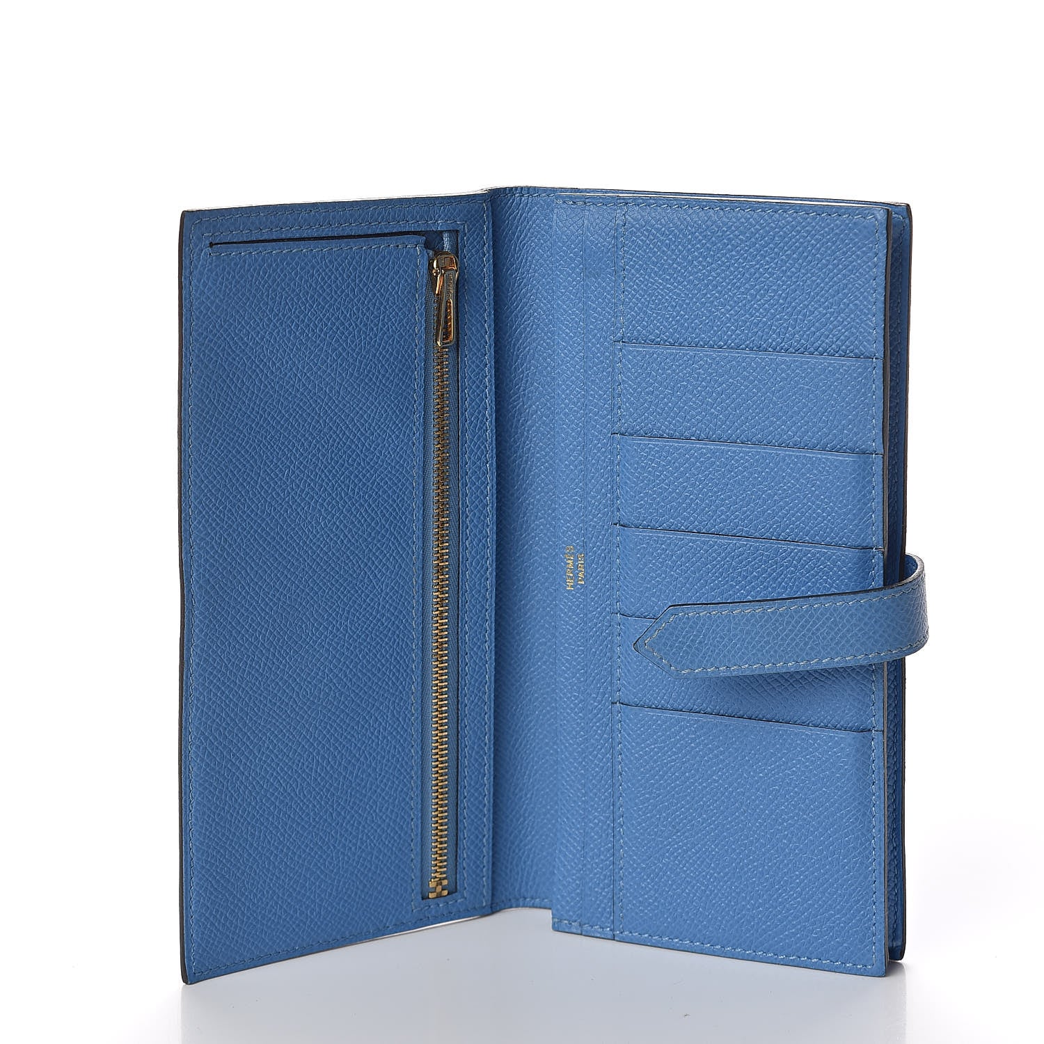 Hermes Epsom Bearn Gusset Wallet Bleu Paradis 5 of 9