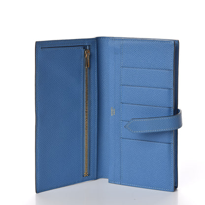 Hermes Epsom Bearn Gusset Wallet Bleu Paradis 5 of 9