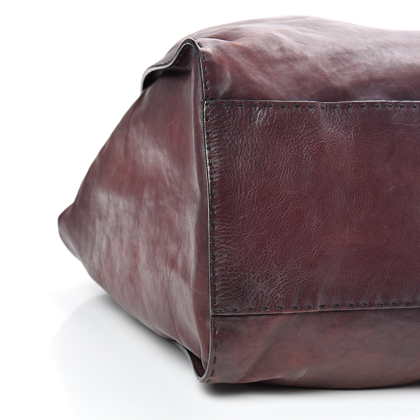 Calfskin Large Soft Stirrup Shoulder Bag Burgundy