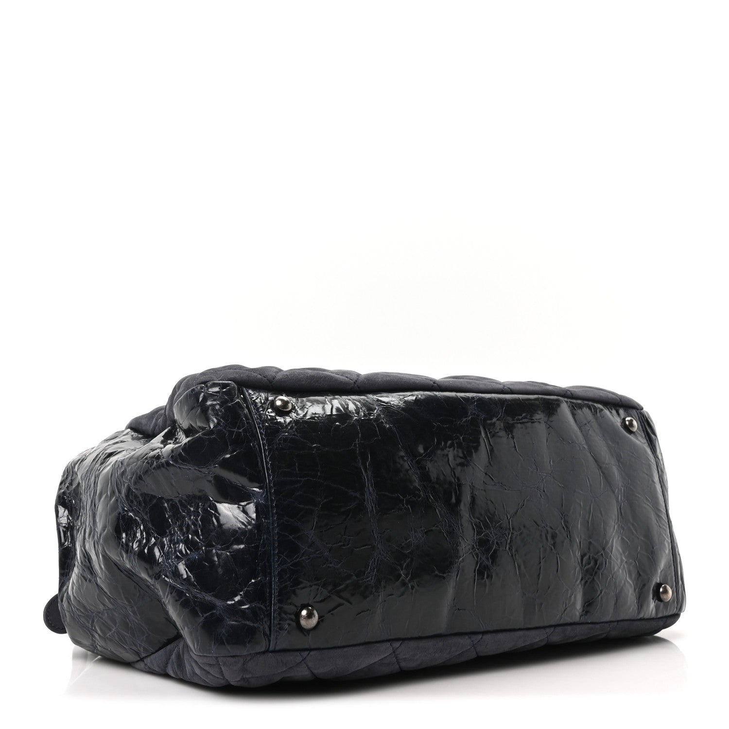 Chanel Iridescent Calfskin Quilted Large In The Mix Tote Navy 4 of 10