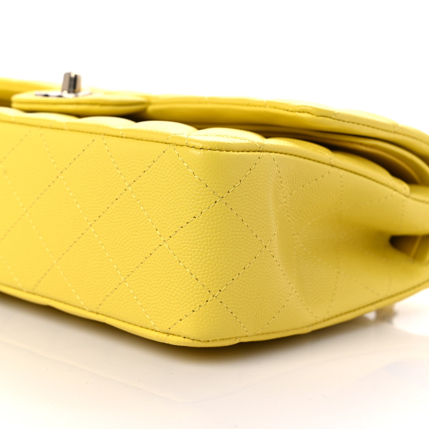 Chanel Caviar Quilted Medium Double Flap Yellow 9 of 10