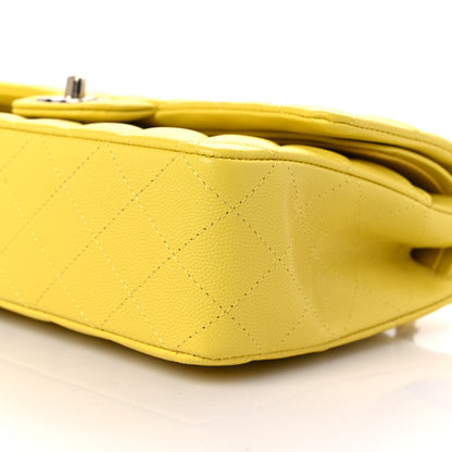 Chanel Caviar Quilted Medium Double Flap Yellow 9 of 10