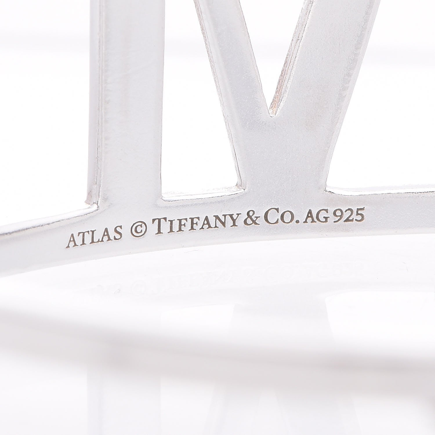 Tiffany Sterling Silver Atlas Open Bangle Bracelet 4 of 6