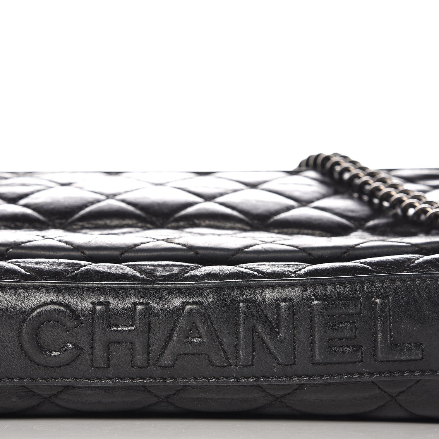 Chanel Aged Calfskin Quilted Jumbo Flap Black 12 of 13