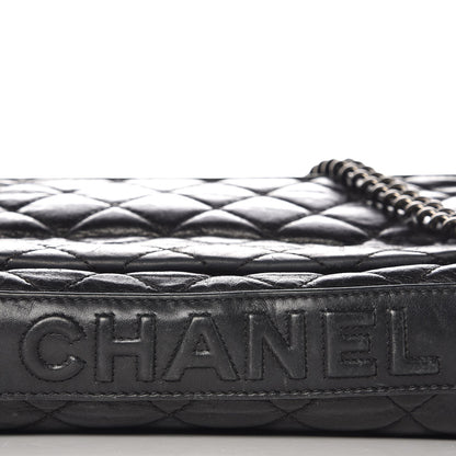 Chanel Aged Calfskin Quilted Jumbo Flap Black 12 of 13